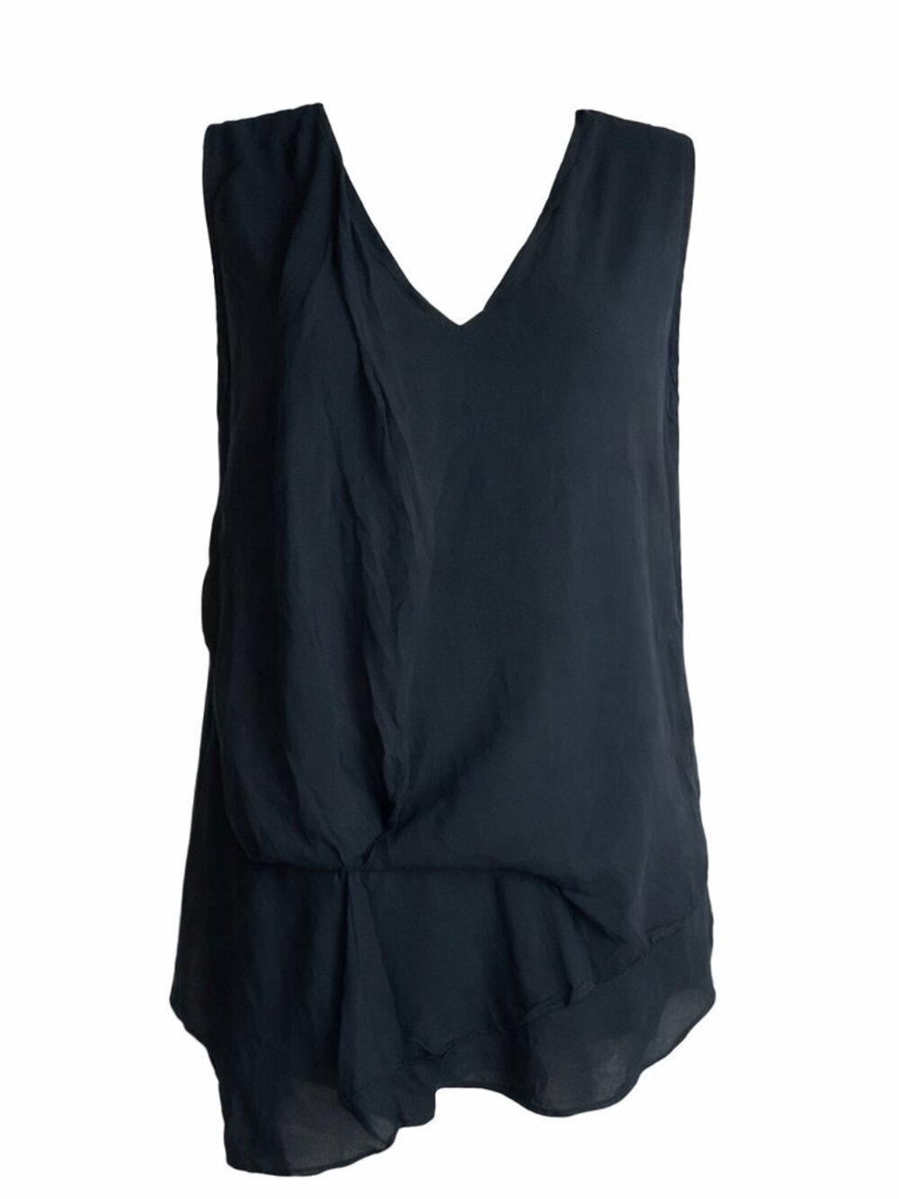 Zara Basic Black Sleeveless Layered Blouse Women’s Size Small Flowy Tank Top
